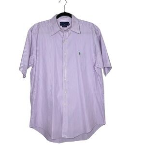 Polo Ralph Lauren Classic Fit Purple & White Stripe Buttondown Shirt Mens Sz M